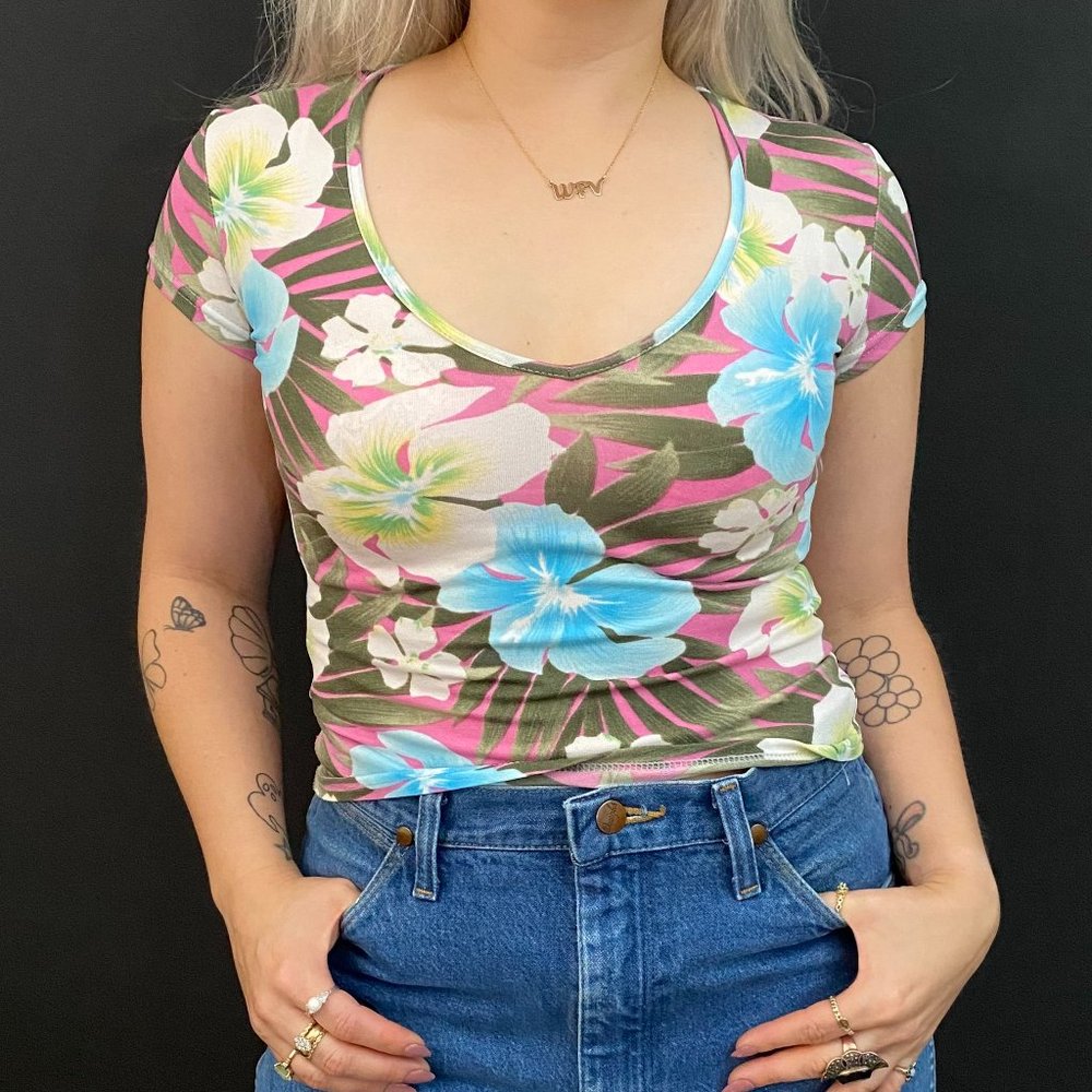 00s Morgan De Toi Tropical Floral Top